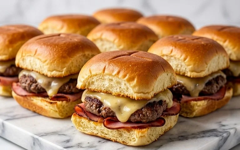 Beef Beef Ham Cheese Sliders-Party Appetizer