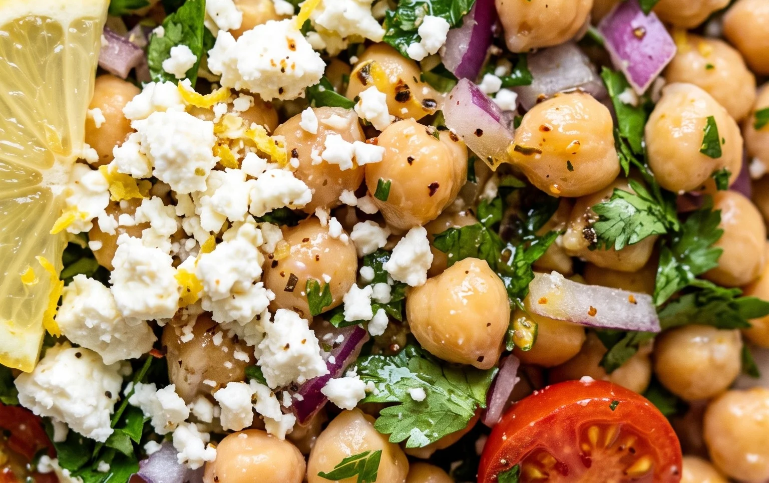 Lemony Chickpea Feta Salad (Gluten Free)